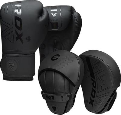 RDX Sports F6 Kara Bokshandschoenen Training 16 oz & Bokspads Matzwart