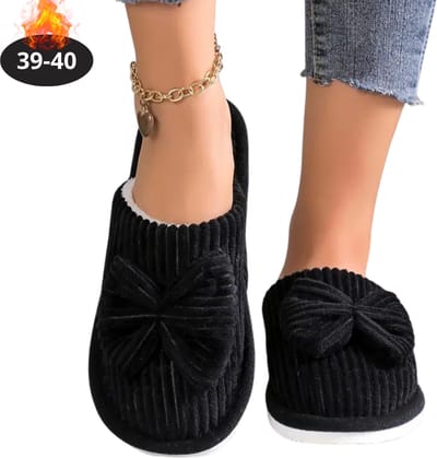 Nivard Warme Pantoffels - Sloffen - Slippers - Dames - Heren - Pluche - Maat 39-40 - Zwart