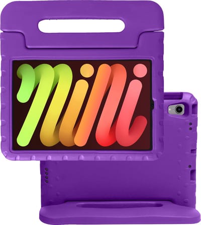 Hoes - Geschikt voor Apple iPad Mini 6 (2021) - 8.3 inch - 6e Generatie - Kinderhoes Shockproof Bumper - Kidsproof Case - Tablet Hoesje - Kinder Hoes Cover - Paars