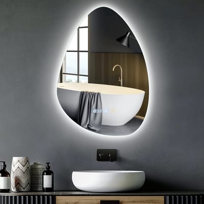 Geargalaxy Badkamerspiegel met LED - Spiegel met Verlichting - Toiletspiegel - Wandspiegel badkamer - Verlichte Spiegel - 70x50cm