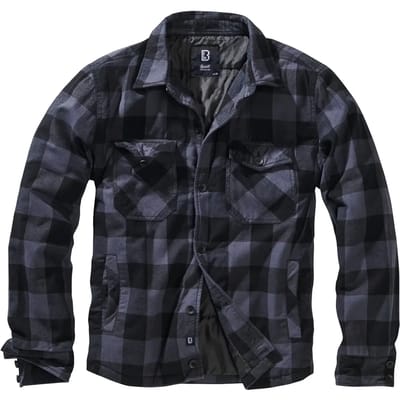 Brandit Tussenseizoensjas - Flannel Shirt - M tot 3XL - voor Mannen - zwart-antraciet