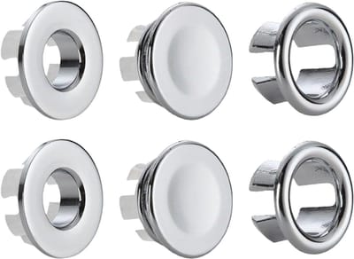 Set van 6 metalen afvoerbedekkingen voor gootstenen, geschikt voor keuken en badkamer, met ronde afvoeropening van 22 mm, ideaal voor verschillende soorten wastafels en afvoeren