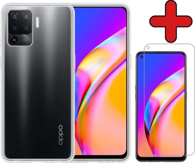 Hoesje - Met Screenprotector - Geschikt voor OPPO A94 - Sterk & Shockproof - Telefoon Hoes - Back Cover - Siliconen Case - Telefoonhoes - Transparant