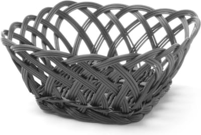 HENDI Vierkante geweven mand – vaatwasmachinebestendig – zwart – 190x190x80 mm
