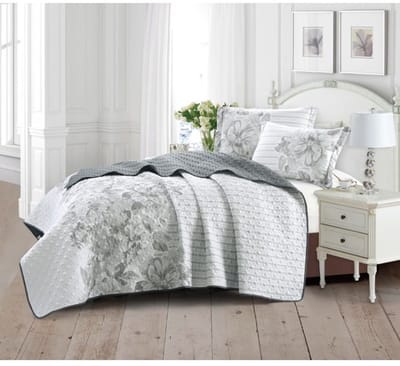 Cinar – bedsprei set – Tulin CNR005 – polyester – donkergrijs – 3-delig 240x260 cm 50x70