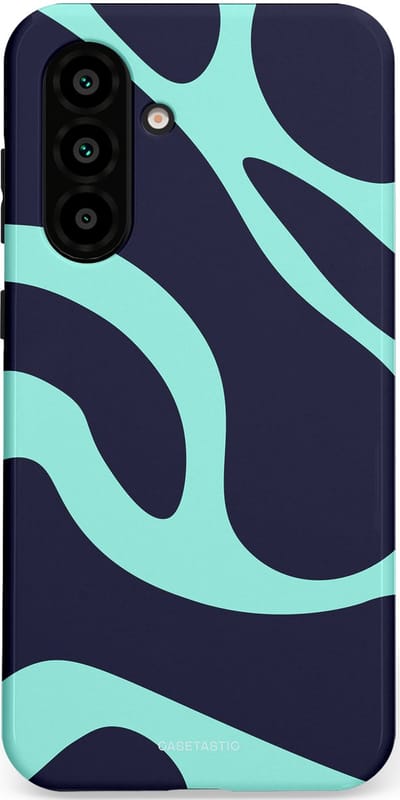 Casetastic Hoesje Geschikt voor Samsung A56 / A36 - Stijlvolle Beschermende Duo-layer Case - Golvenritme Aqua-Marine