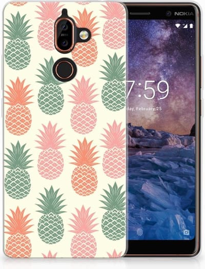 Nokia 7 Plus Siliconen Case Ananas