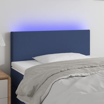 vidaXL - Hoofdbord - LED - 100x5x78/88 - cm - stof - blauw