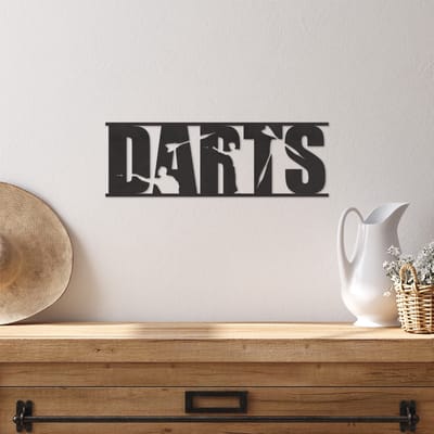 Wanddecoratie Darts - Muurdecoratie Darts - Muurdecoratie Hout - Wanddecoratie Hout - Muurdecoratie Woonkamer - Wanddecoratie Woonkamer - Wanddecoratie Industrieel - Wanddecoratie Dieren - Home Decor - Wall Line Art - 89 x 29.5 cm