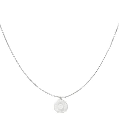Yehwang - Bedel ketting - Necklace - Stainless Steel - Zilverkleurig - 42+5 cm - Ketting - Roestvrijstalen