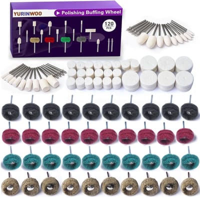 Dailygoods- Polijstset 120-delig - Polijstschijven - Polijstmiddel - Polijstboor - Rotatiegereedschap - Geschikt voor metaal/hout/sieraden - Polijstwielen