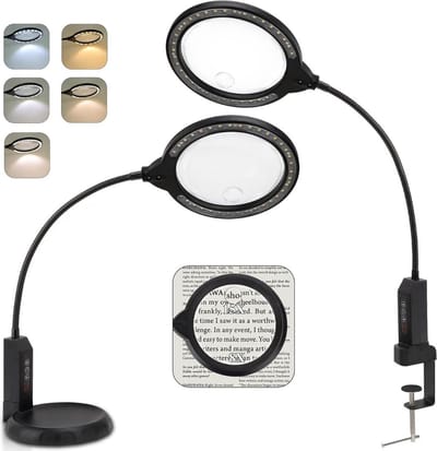 VELTRR® Vergrootglas Met Verlichting - Loeplamp met Led Verlichting - Zwart