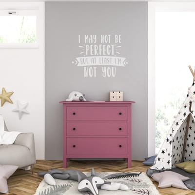 Muursticker - I May Not Be Perfect But Iat Least Im Not You - 46,4 x 60,8 - Licht Grijs