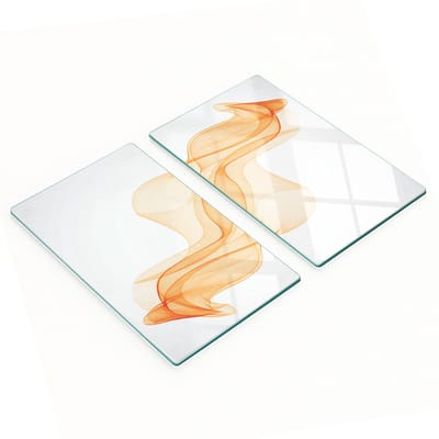 Glazen snijplanken met abstracte rookafbeeldingen, 2x30x52 cm