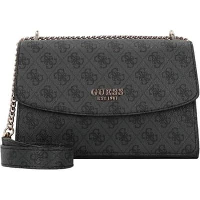 GUESS Schoudertas Calista Convertible Xbody Flap Bag Coal Logo Donkergrijs