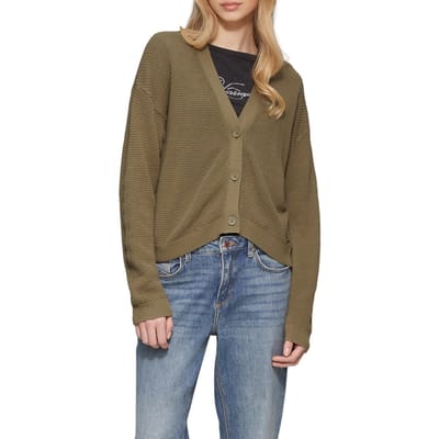 s.Oliver -qs Cardigan Dark Green Maat: S | Cardigans Outlet | Dames | Bruin