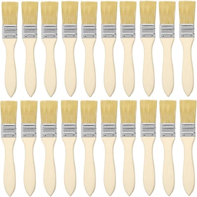 VT Goods - Houten Verfborstels - Verfkwasten voor klussen - Lichtgewicht en gebruiksvriendelijk - Geel - Verf en beitsen - Ideaal voor schilderproje..