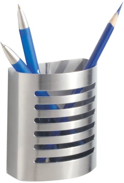 Jhubersproducts - Pennenhouder - Bureau-organizer - Magnetisch ontwerp - Matzilverkleurig - Roestvrij staal - Compact en stijlvol - Voor kantoor en th