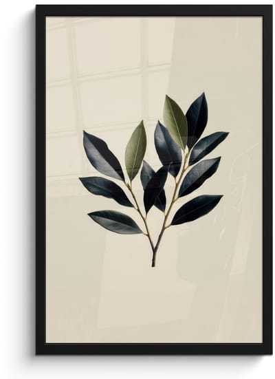 Poster in lijst - Fotolijst 40x60 cm - Posters - Ovaal - Olijfgroen - Simpel - Posterlijst zwart - Decoratie - Wanddecoratie woonkamer - Muurdecoratie slaapkamer