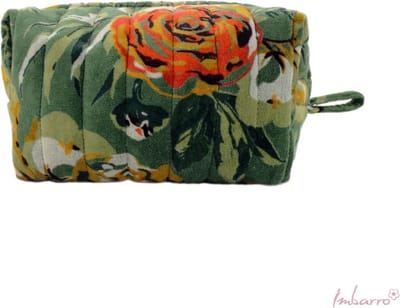 Imbarro - Pouch - Toilettas - Make-up tas - Evelyn - Groen - 100% Katoen