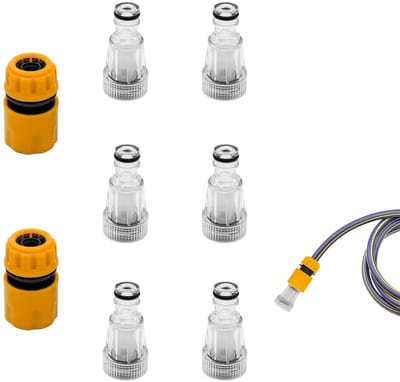 Dailygoods - Waterfilter Tuinslang - 6 + 2 stuks - Geschikt voor hogedrukreiniger - Eenvoudig te reinigen - Tuinwaterfilter - Voor tuinpomp en camper