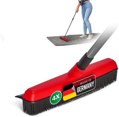 4x rubberen bezems met telescopische steel auto & wisser kappersbezem rubberen knobbelbezem hondenhaarverwijderaar parketbezem voor binnen stenen vloeren tapijtbezem vloerwisser huishoudbezem wonderbezem