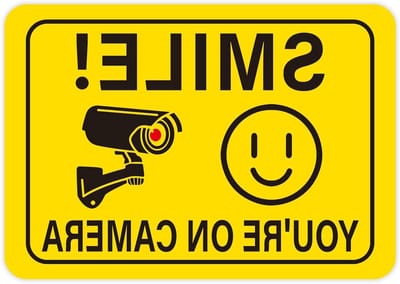 Camera Bord - Waarschuwingsbord - Beveiliging Thuis - Opvallend Geel - 25 cm - Geel