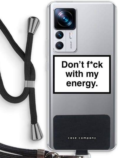 Case Company® - Hoesje met koord geschikt voor Xiaomi 12T hoesje met Koord - My energy - Telefoonhoesje met Zwart Koord - Bescherming aan alle Kanten en Over de Schermrand