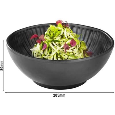 GGM Gastro (6 Stück) Schale - AIKO - Melamin - 1,2 Liter - Ø 205mm - Schwarz