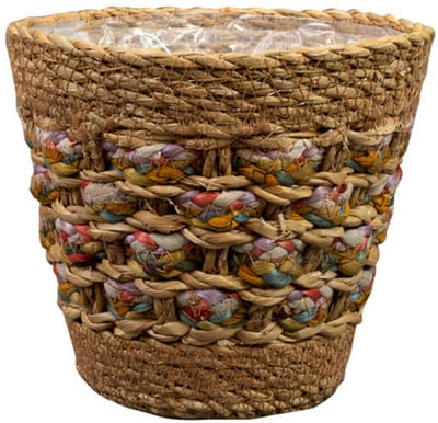 Ter Steege Plantenmand voor Binnen Zeegras Beige-Multicolour D 17 cm H 15 cm Opening 16 cm