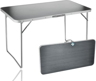 Thijox - Inklapbare Tuintafel 120x60cm | Weerbestendige Klaptafel voor 3-4 Personen | Vouwtafel voor Camping, Picknick, Tuinfeest, Grijs