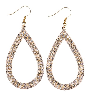 Zilver- oorbellen- Strass- goudkleurig -Oana- Charme Bijoux