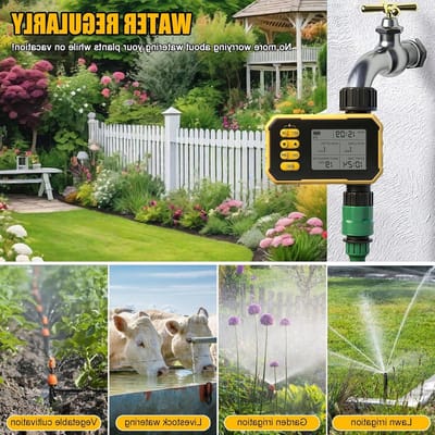 Automatische irrigatieregelaar met regensensor en zonnepaneel voor tuin en balkon, efficiënt irrigatiesysteem voor gazon en planten