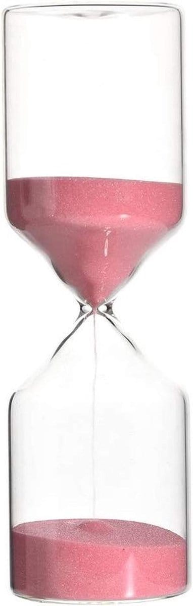 Zandloper Timer - Zandklok - Tijd Meten - Cilinder Ontwerp - 30 Minuten - Roze Blauw Zwart