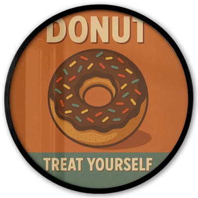 Poster in lijst Rond - Fotolijst 40x40 cm - Posters - Donut - Spikkels - Kleurrijk - Quote - Ronde posterlijst zwart - Decoratie - Wanddecoratie woonkamer - Muurdecoratie slaapkamer