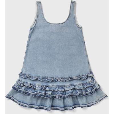 Lightweight Denim Frill Mini Dress