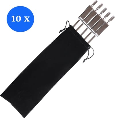 BBQ Spiezen met schuifmechanisme (10x) - 41 cm ( BBQ accessoires - RVS Vleespennen)