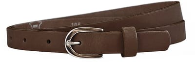 Landley Smalle Dames Riem Leer Bruin - 2 cm - Leren Broekriem Smal - Vrouwen Tailleriem - Lengte totaal 130 cm / Riemmaat 115
