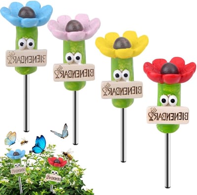 Insect Drinkers voor Bijen - 4 Stuks Drinkstations voor Tuin, Waterbekers voor Bestuivers en Insecten met Bloemontwerp