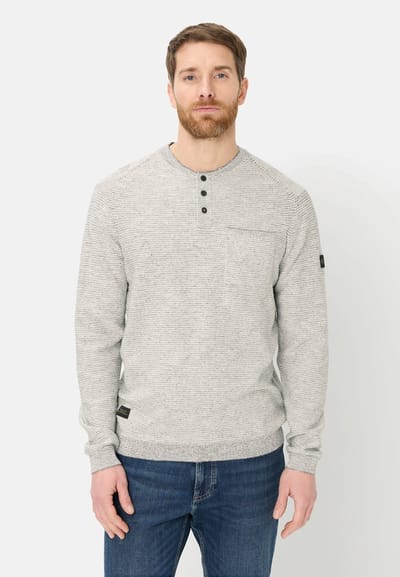 camel active Trui met knoopsluiting - Maat menswear-S - Donkerblauw