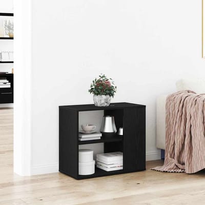 vidaXL - Dressoir - Zwart - Eiken - 60 - x - 30 - x - 50 - cm - Bewerkt - hout