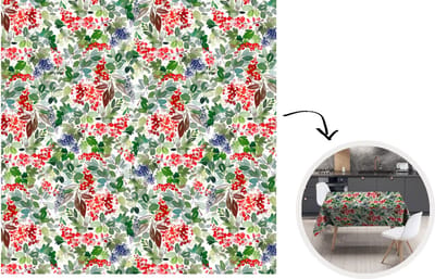 Kerst Tafelkleed - Kerstmis Decoratie - Tafellaken - Waterverf - Kerst - Maretak - 180x180 cm - Kerstmis Versiering