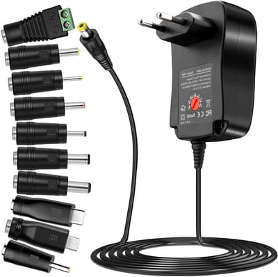 Allecta - Universele Voedingsadapter AC naar DC 6V-24V Met USB-Poort - 41W Oplader met 10 DC Stekkers