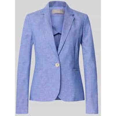 regular fit blazer van linnenmix met paspelzakken