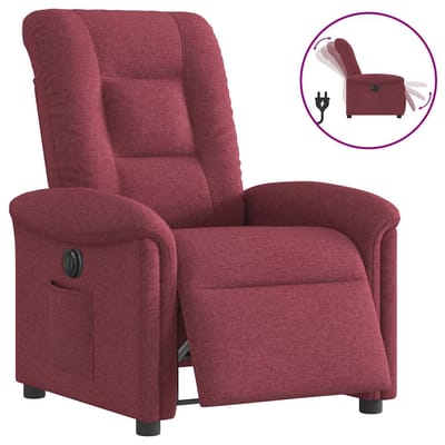 vidaXL - Fauteuil - verstelbaar - elektrisch - stof - wijnrood