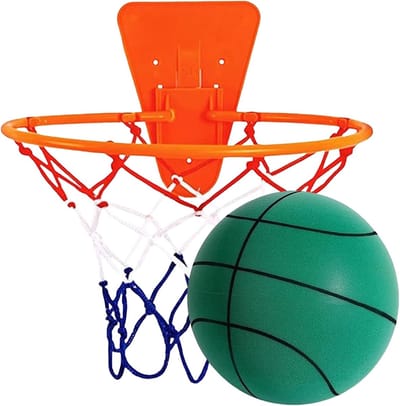 Stille Basketbal Set - Schuimbal met ring - Binnen Oefenen - Zonder Lawaai - 31 x 29 x 19 cm