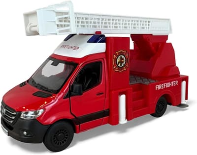 Brandweerwagen Modelauto - Speelgoed Vrachtwagen - Verzamelen en Spelen - Openende Deuren - Schaal 1:48 - Rood