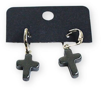 Hematiet kruis oorbellen - fashion jewelry