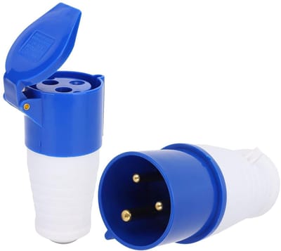 Explosieveilige industriële stekkerconnectorset - 32A 220V - 3-pins stekker - industrie en bouw - set van 2 stuks
