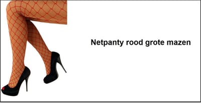 Panty net rood grote mazen - Merk PartyXplosion